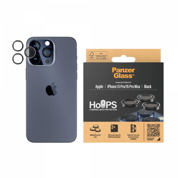 PanzerGlass™ - Hoop Optic Rings iPhone 15 Pro/Pro Max