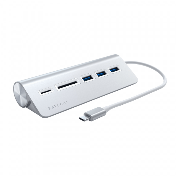 SATECHI Hub Type-C vers USB 3.0 et lecteur de cartes SD/microSD Argent